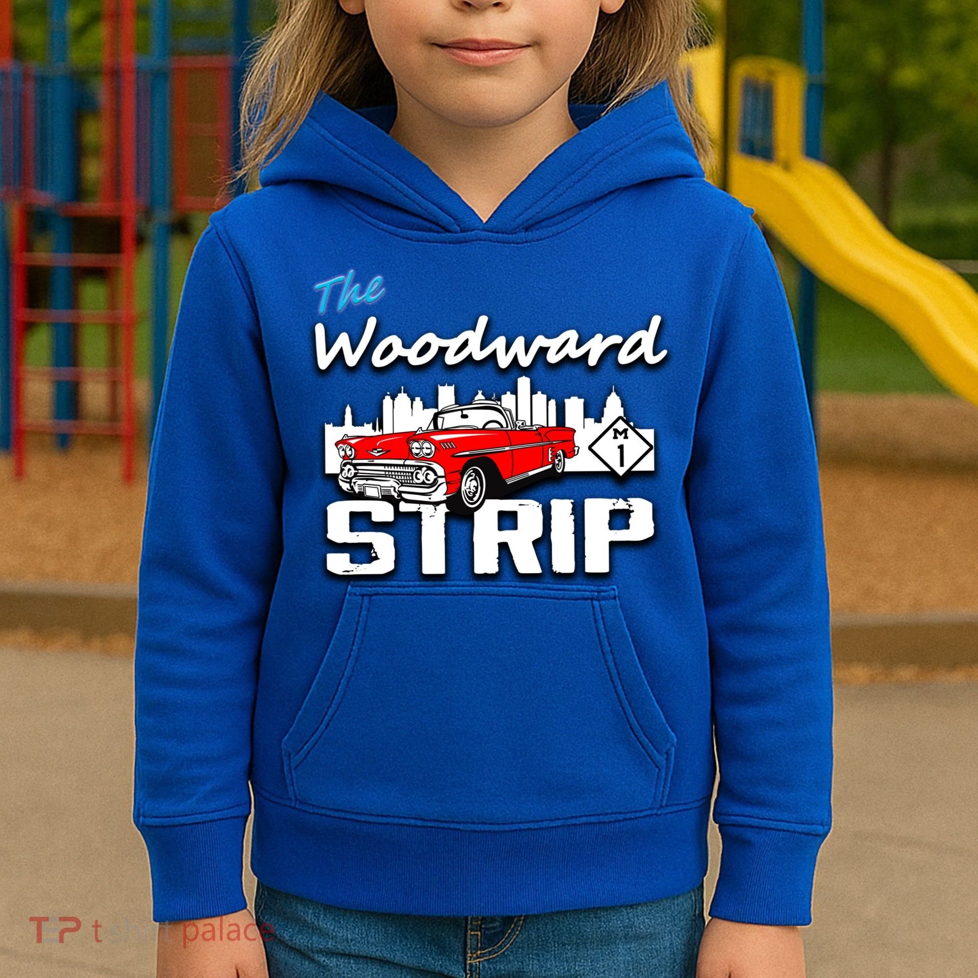 Woodward Strip Classic Car Kids Hoodie