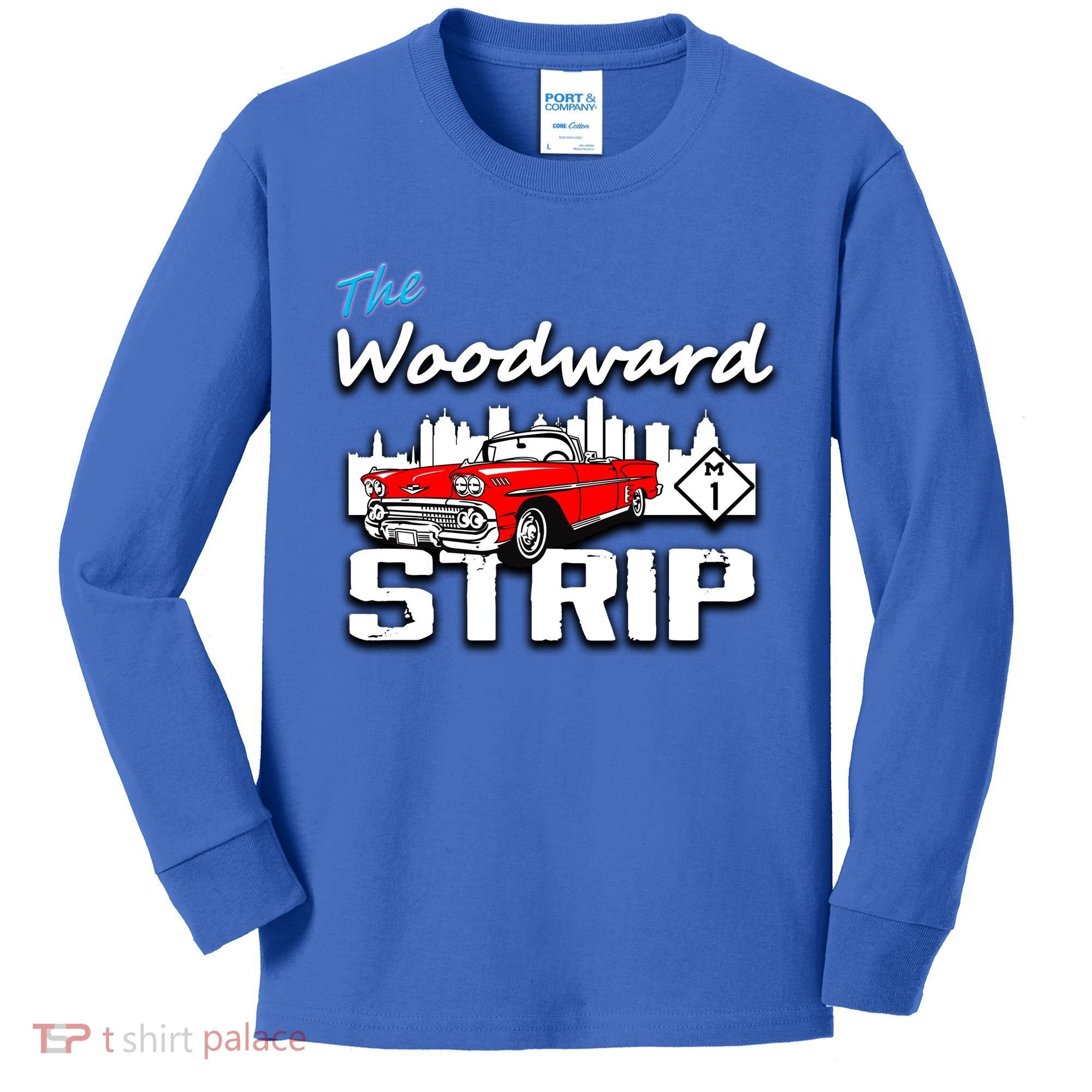 Woodward Strip Classic Car Kids Long Sleeve Shirt