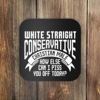White Straight Conservative Christian Male Coaster thumb 0