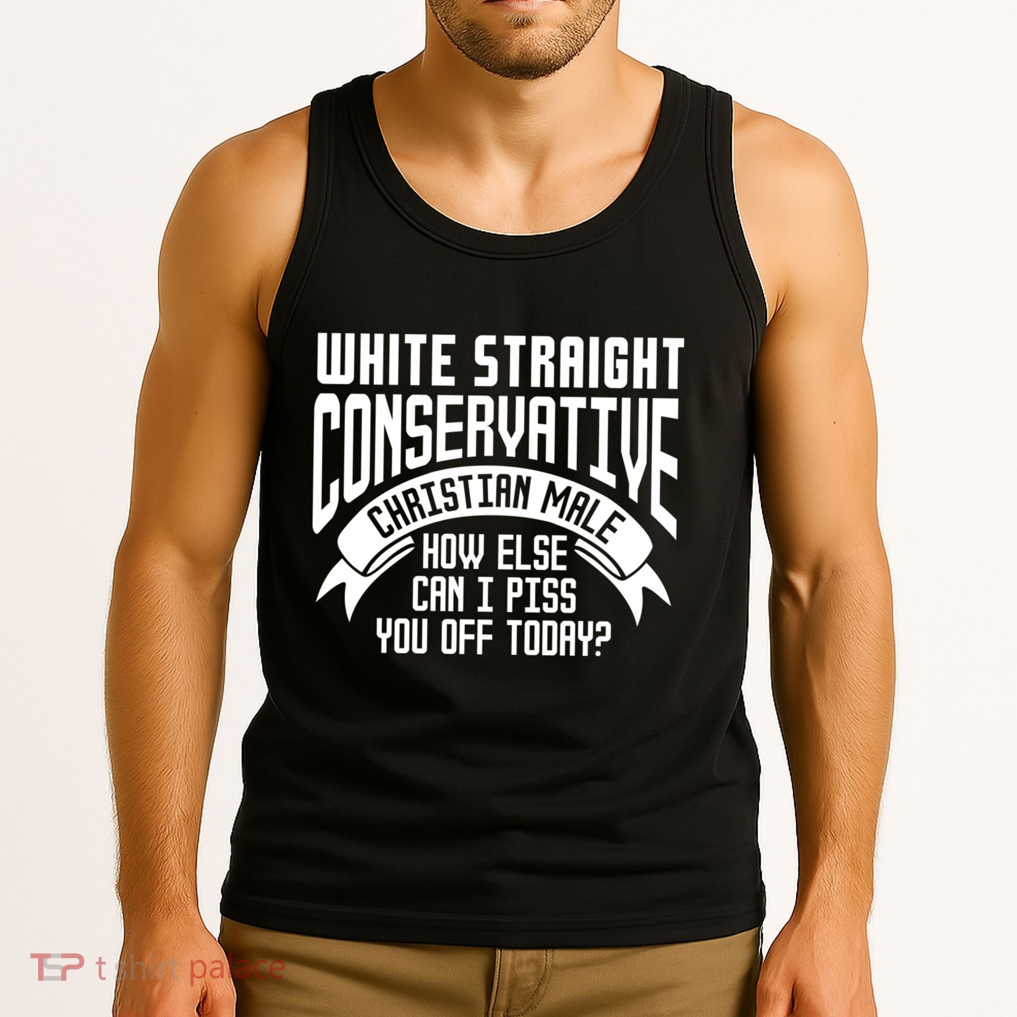 White Straight Conservative Christian Male Tank Top