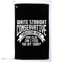 White Straight Conservative Christian Male Golf Towel thumb 0