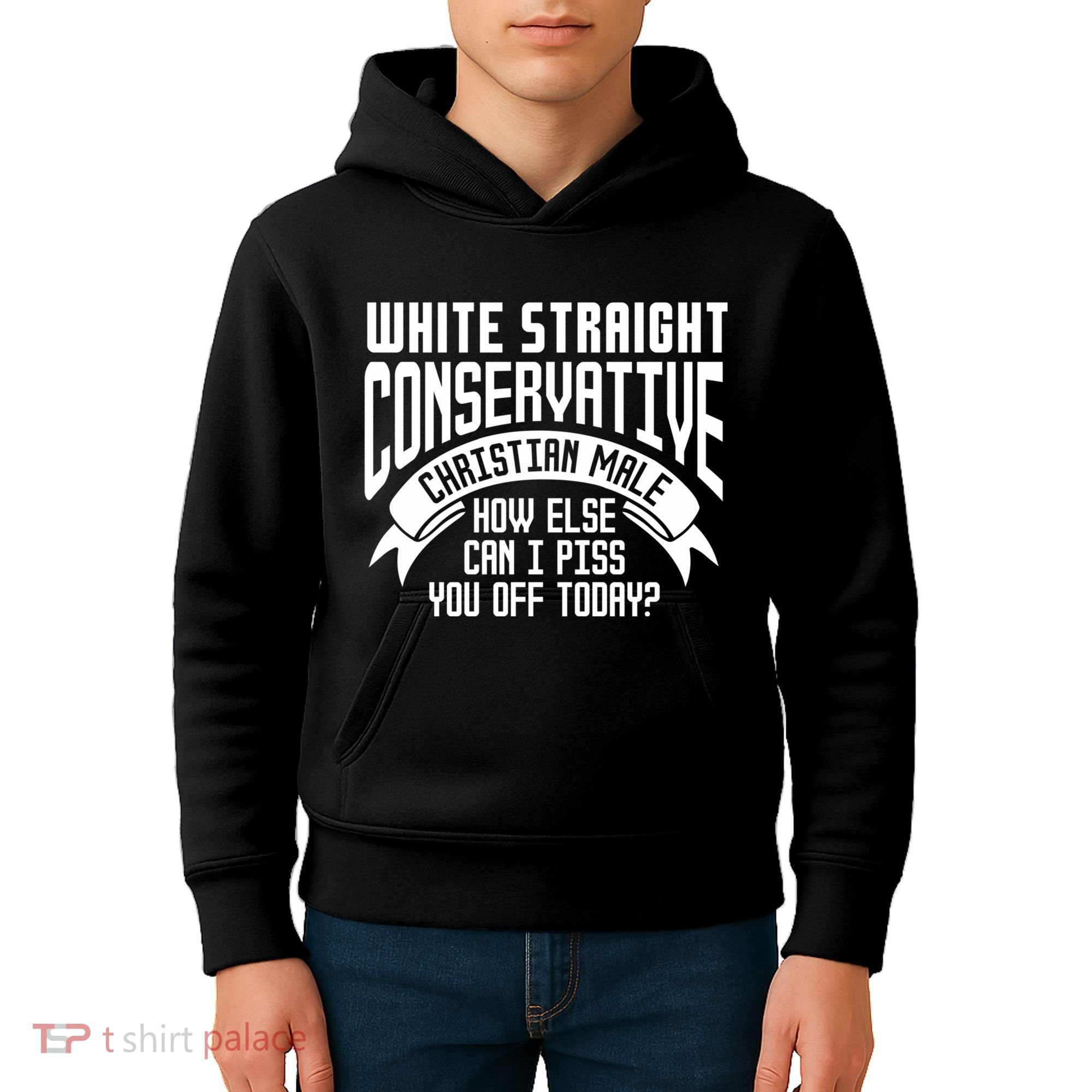 White Straight Conservative Christian Male Kids Hoodie