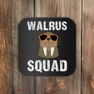 Walrus Squad Cute Funny Sea Animal Lover Gift Coaster