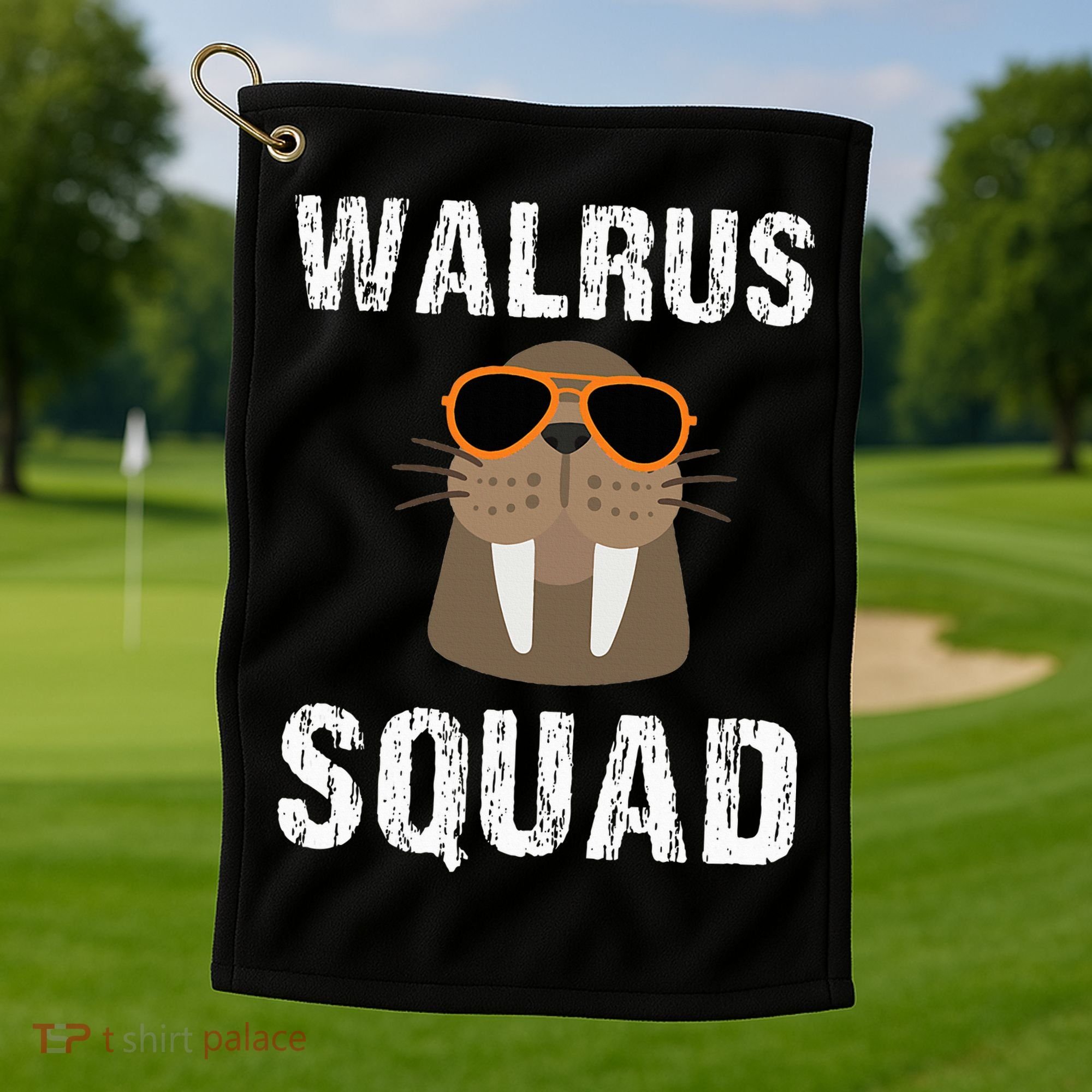 Walrus Squad Cute Funny Sea Animal Lover Gift Golf Towel
