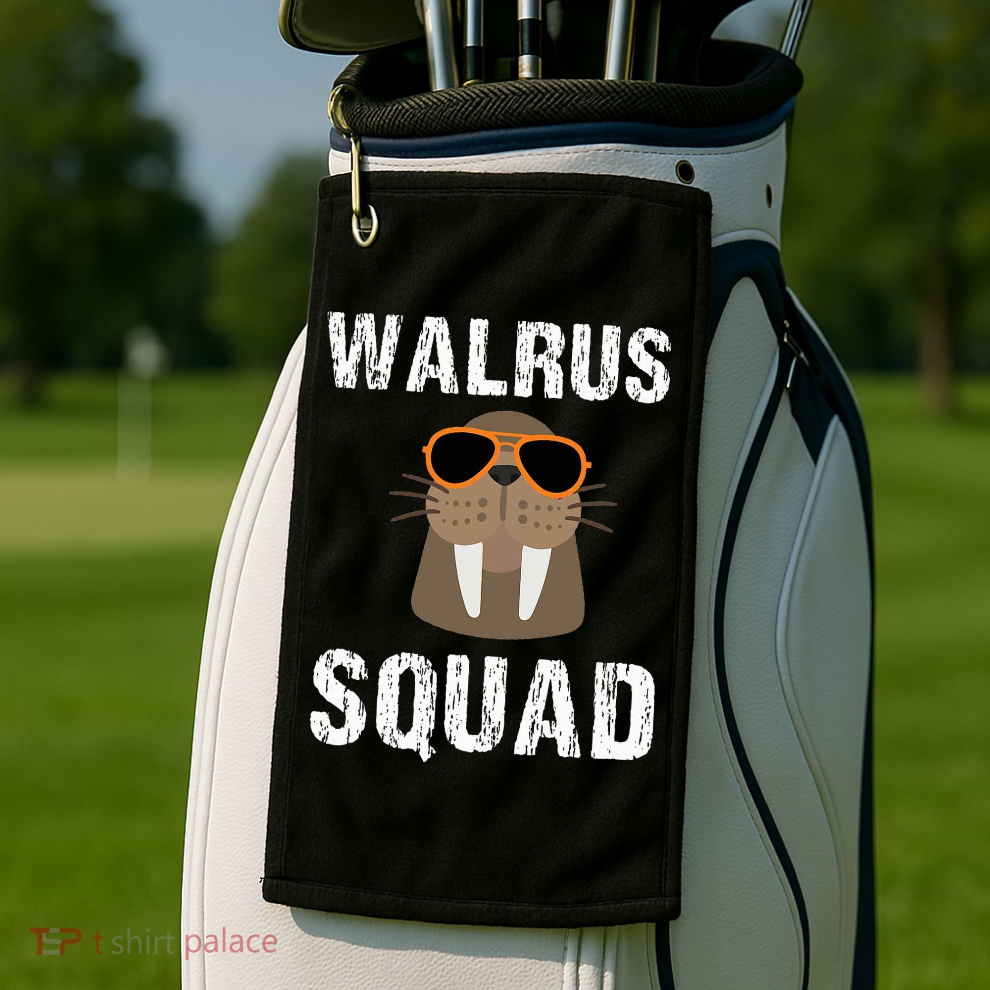 Walrus Squad Cute Funny Sea Animal Lover Gift Golf Towel