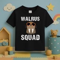 Walrus Squad Cute Funny Sea Animal Lover Gift Toddler T-Shirt thumb 3