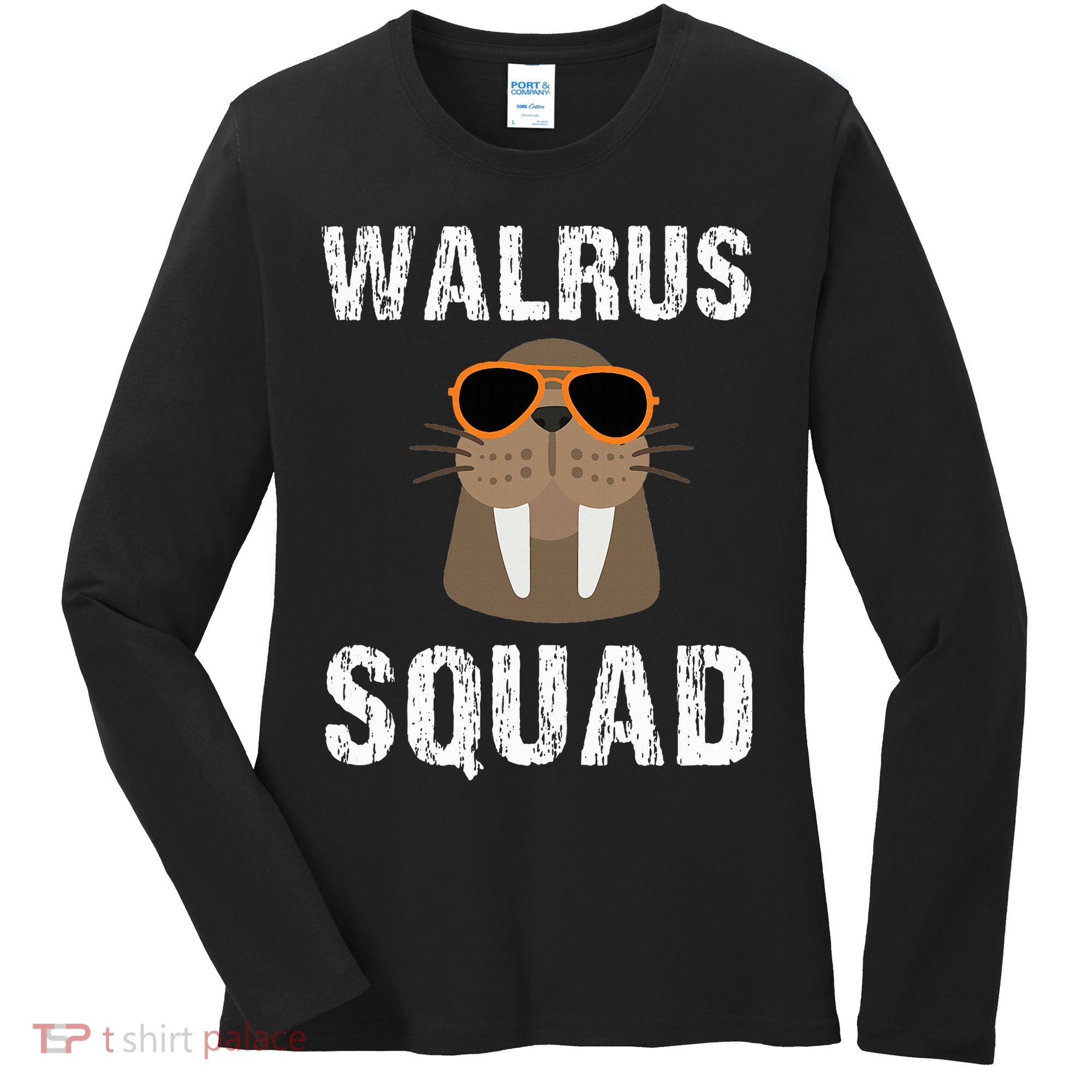 Walrus Squad Cute Funny Sea Animal Lover Gift Women's Long Sleeve Shirt