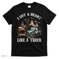 Western Sunset Cow I Got A Heart Like A Truck Vintage T-Shirt thumb 0