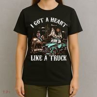 Western Sunset Cow I Got A Heart Like A Truck Vintage T-Shirt thumb 4