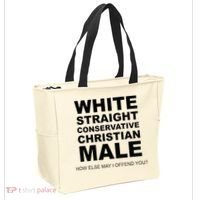 WHITE STRAIGHT CONSERVATIVE CHRISTIAN MALE Offensive Tote Bag thumb 2
