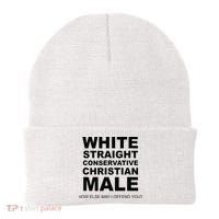 WHITE STRAIGHT CONSERVATIVE CHRISTIAN MALE Offensive Beanie thumb 0