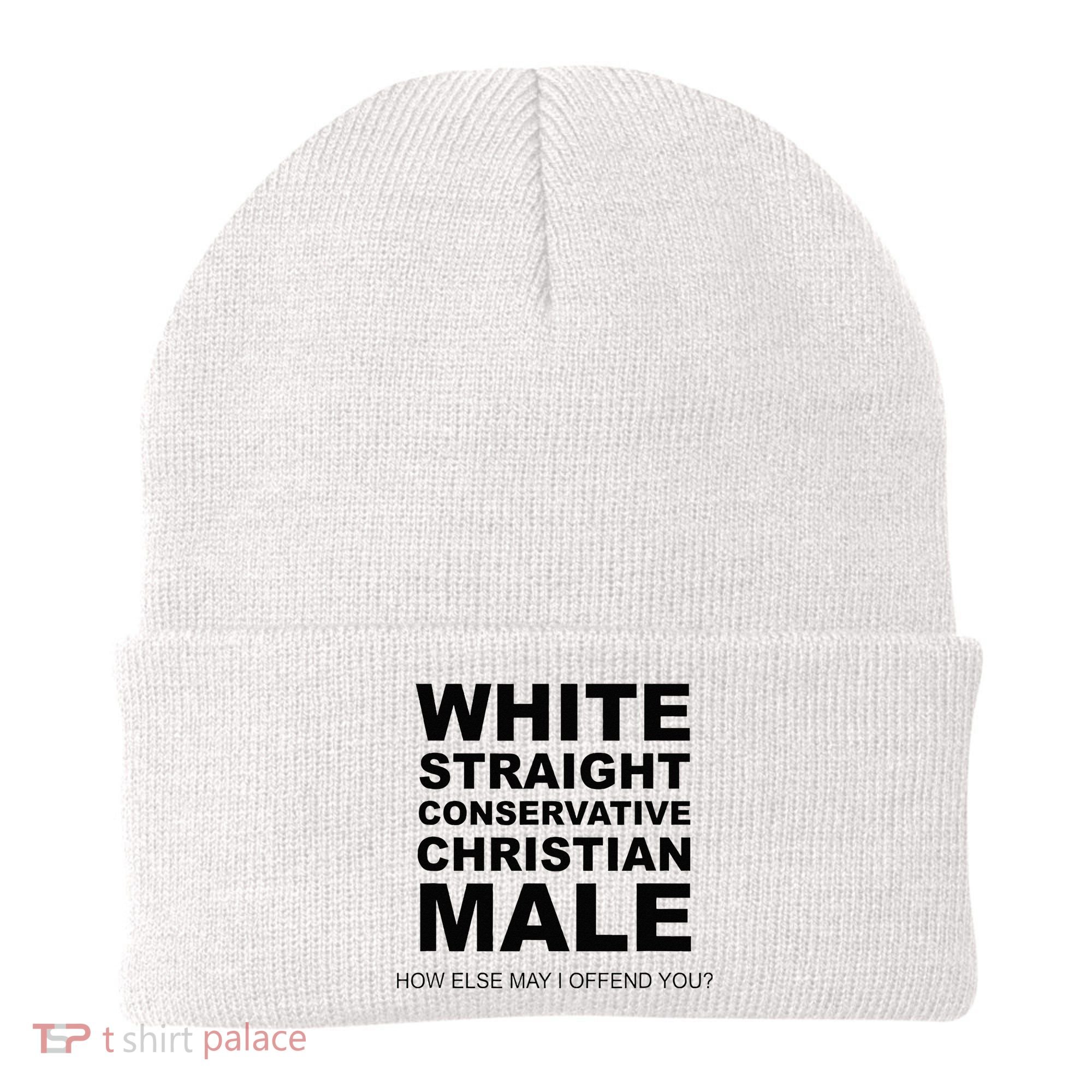 WHITE STRAIGHT CONSERVATIVE CHRISTIAN MALE Offensive Beanie