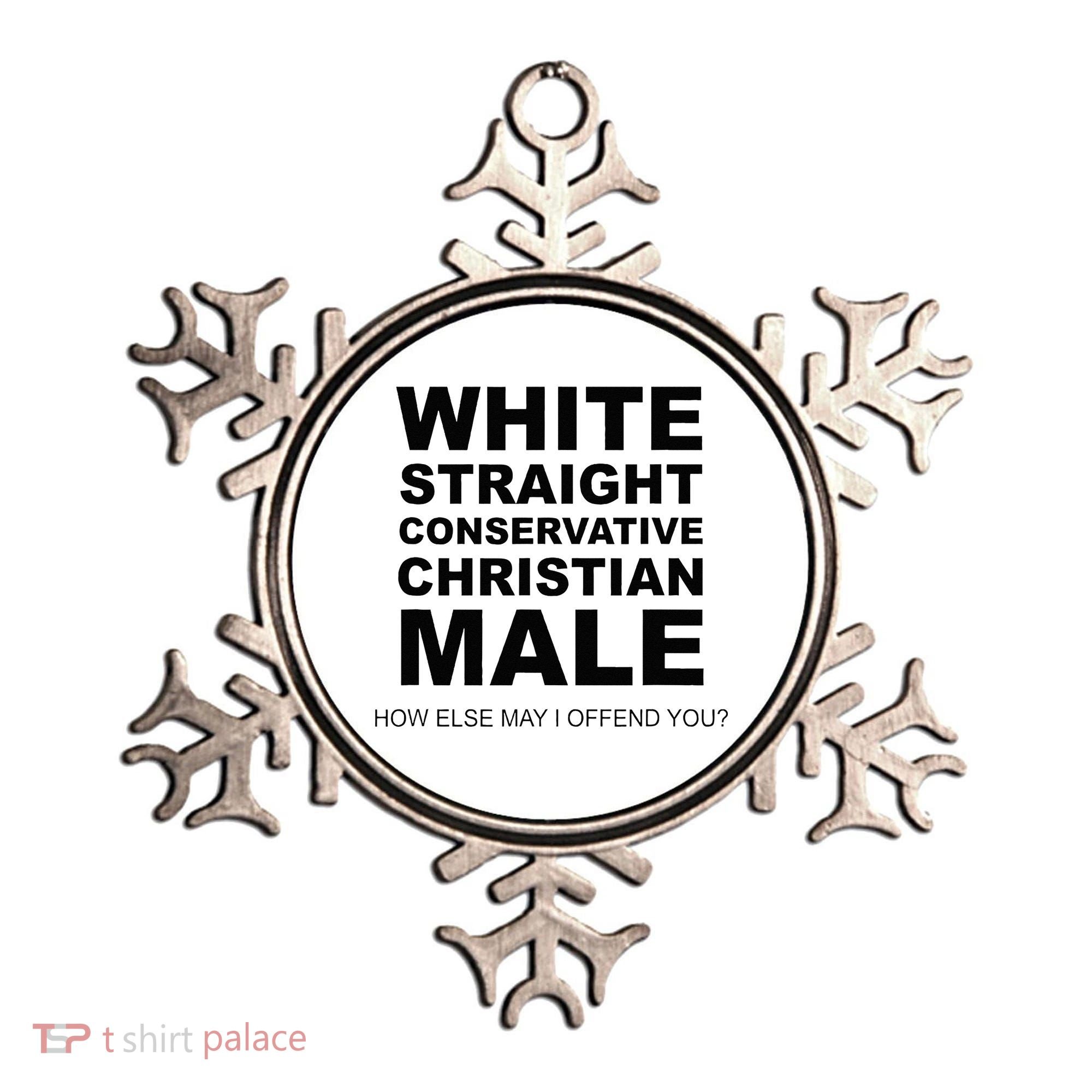 WHITE STRAIGHT CONSERVATIVE CHRISTIAN MALE Offensive Ornament