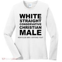 WHITE STRAIGHT CONSERVATIVE CHRISTIAN MALE Offensive Women's Long Sleeve Shirt thumb 0