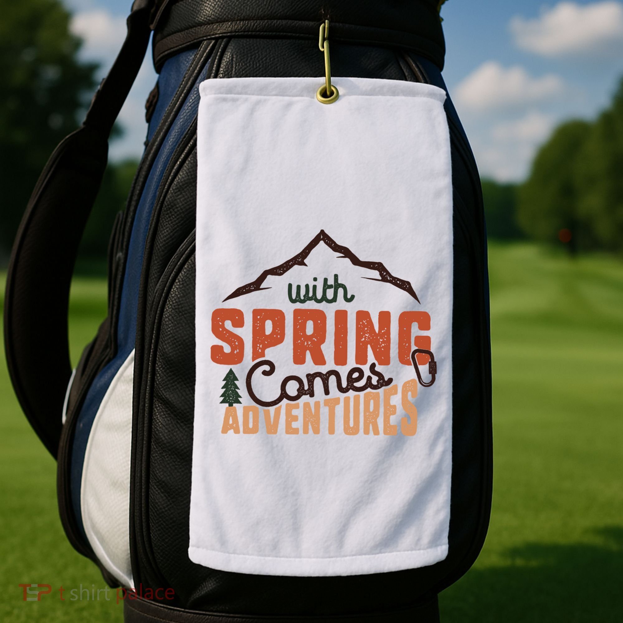 With Spring Comes Adventure Golf Towel