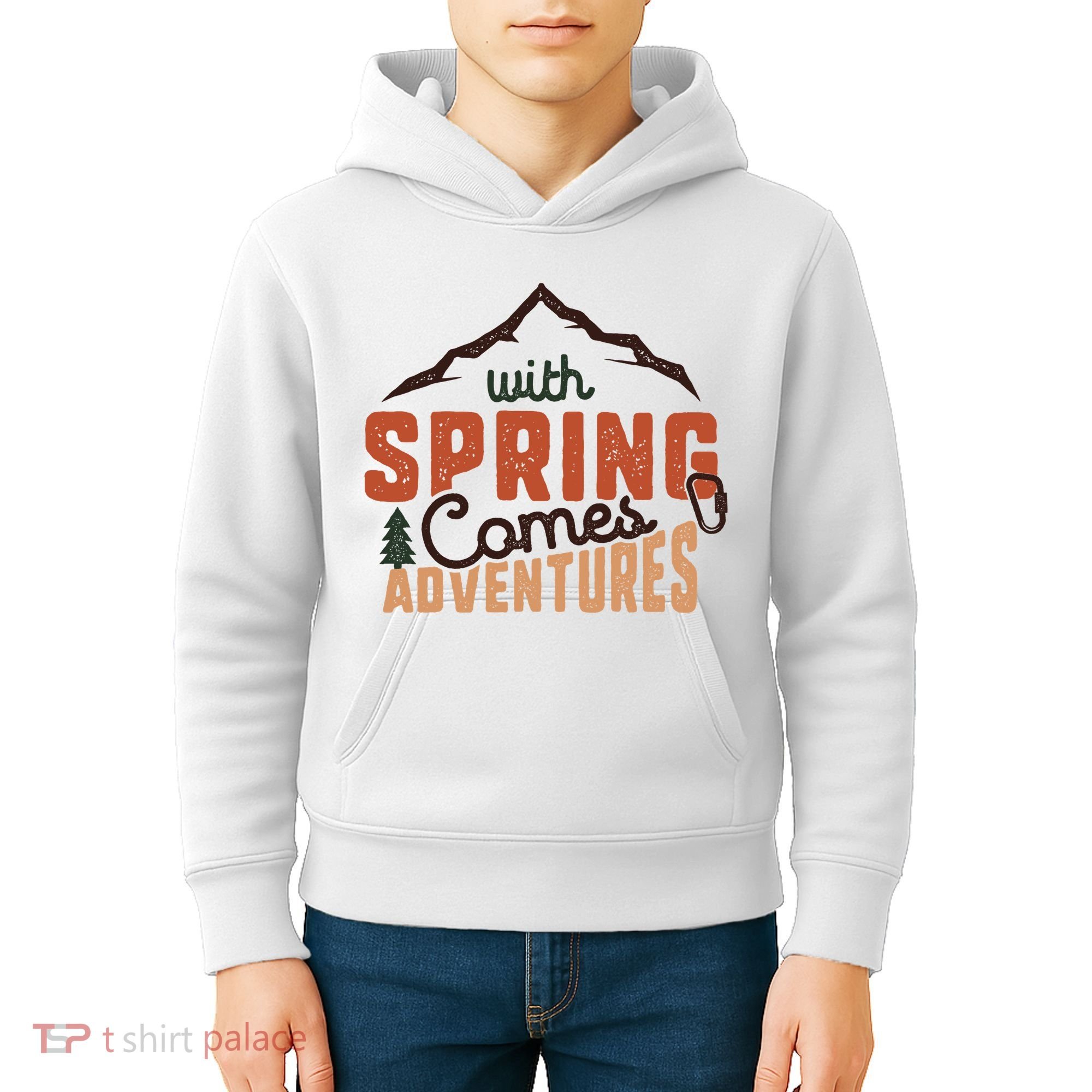 With Spring Comes Adventure Kids Hoodie