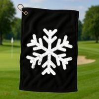 White Snowflake Cool Winter Sports Xmas Gift Meaningful Gift Golf Towel thumb 1