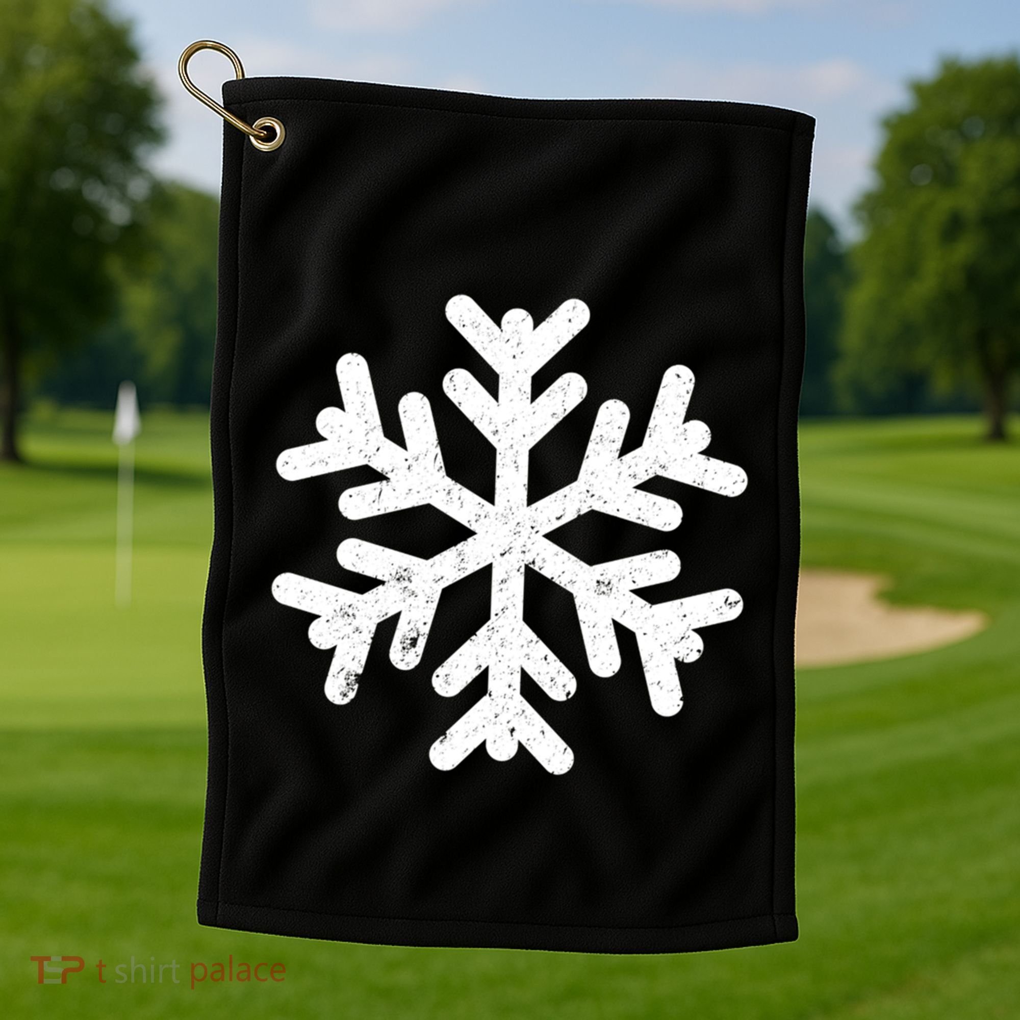 White Snowflake Cool Winter Sports Xmas Gift Meaningful Gift Golf Towel