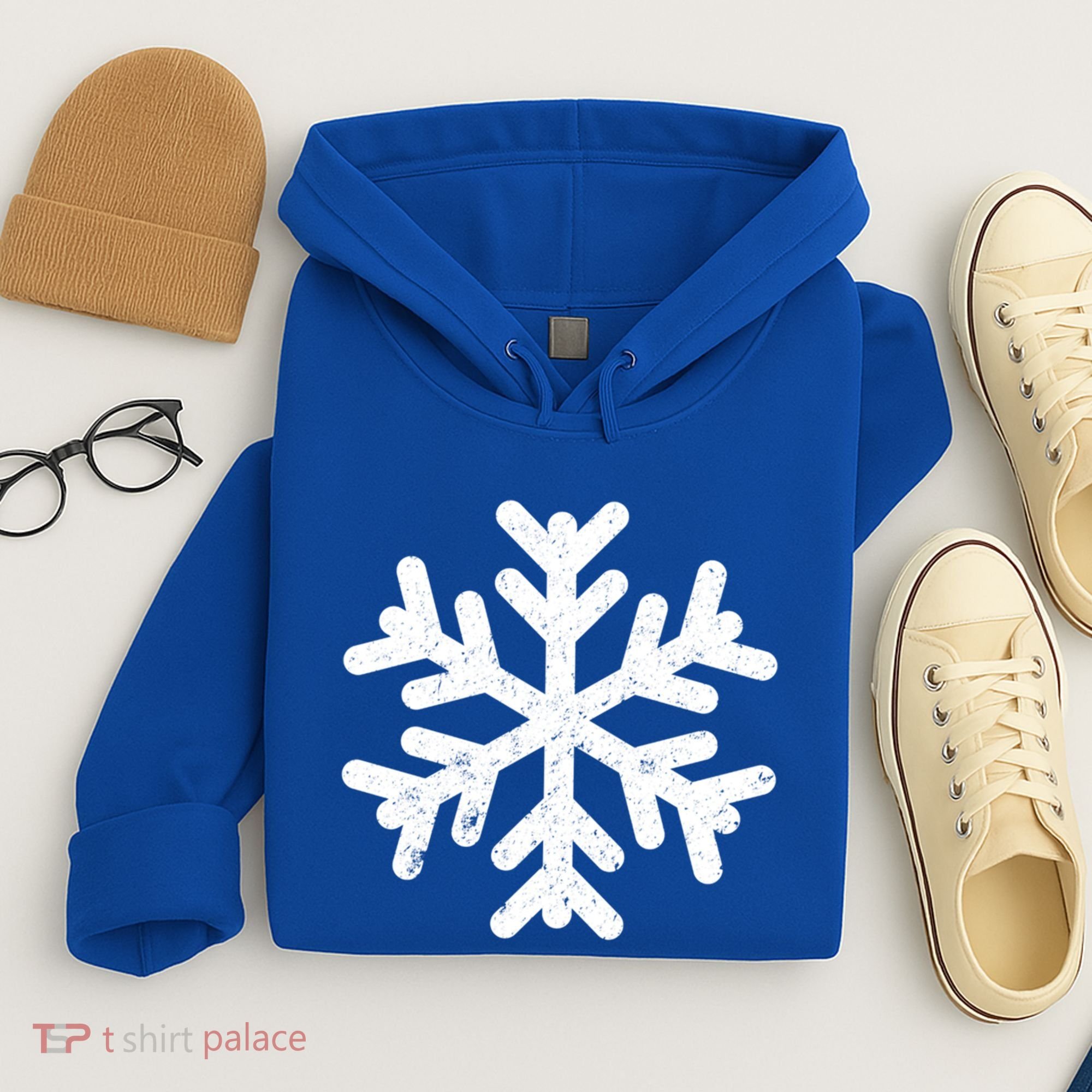 White Snowflake Cool Winter Sports Xmas Gift Meaningful Gift Hoodie