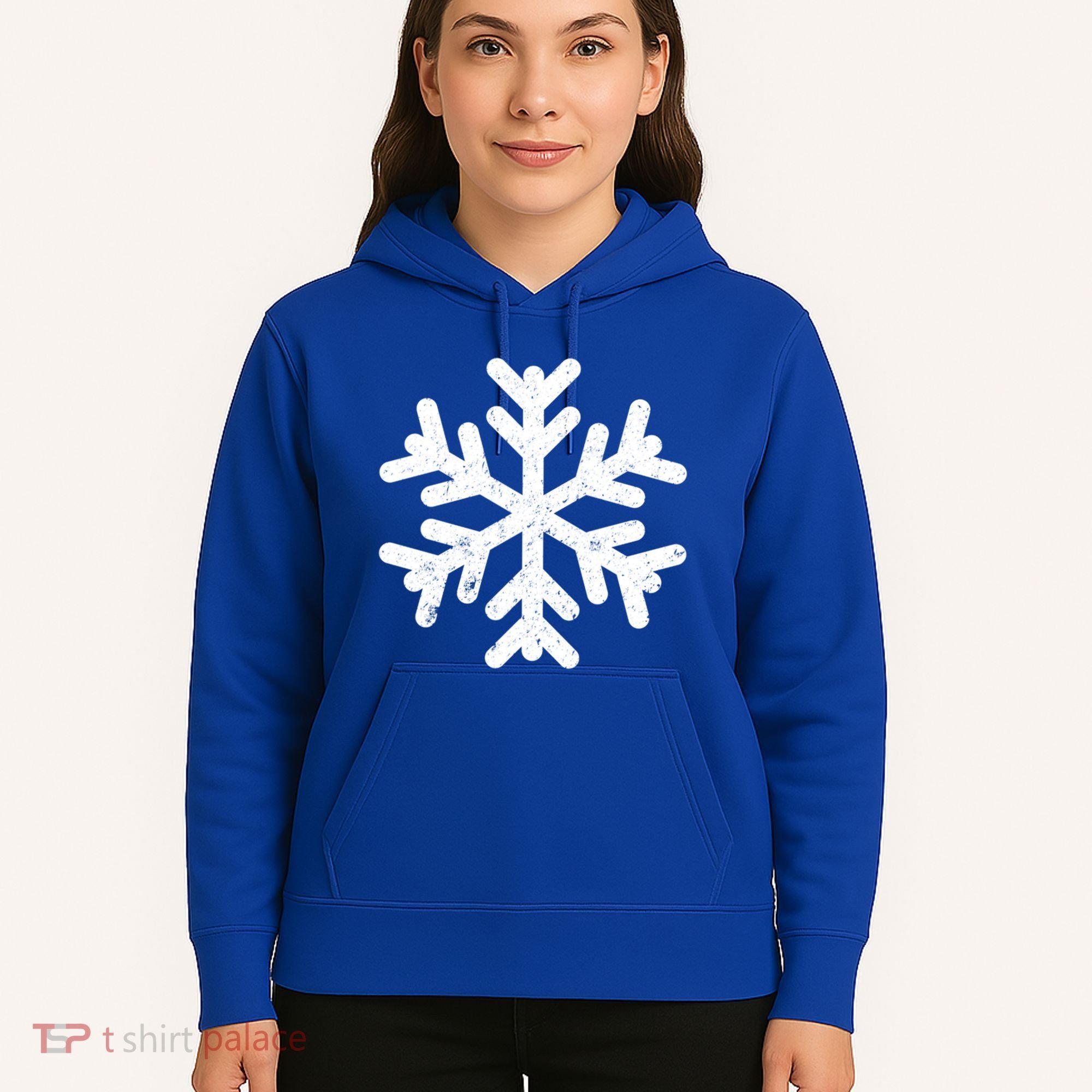 White Snowflake Cool Winter Sports Xmas Gift Meaningful Gift Hoodie