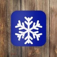 White Snowflake Cool Winter Sports Xmas Gift Meaningful Gift Coaster thumb 0