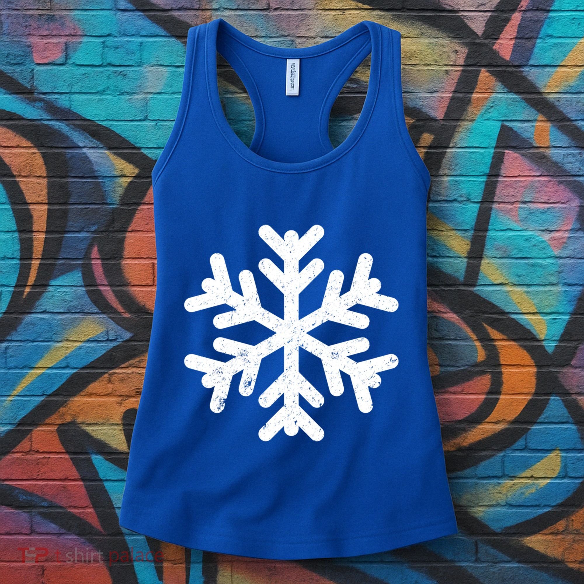 White Snowflake Cool Winter Sports Xmas Gift Meaningful Gift Women's Tank Top