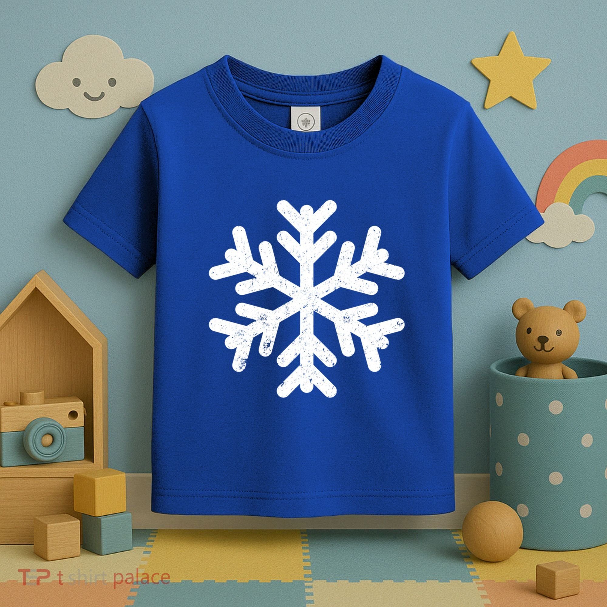 White Snowflake Cool Winter Sports Xmas Gift Meaningful Gift Toddler T-Shirt