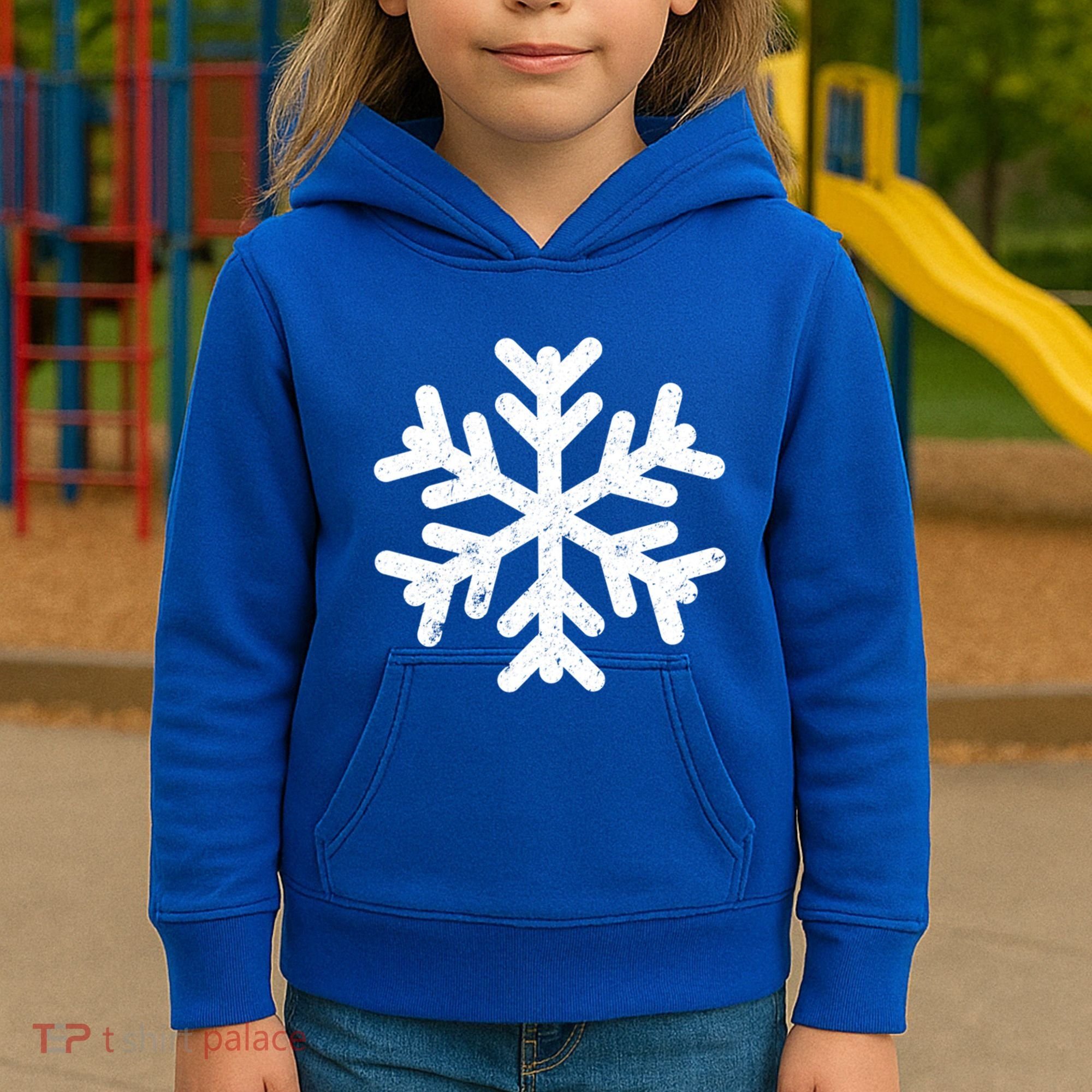 White Snowflake Cool Winter Sports Xmas Gift Meaningful Gift Kids Hoodie