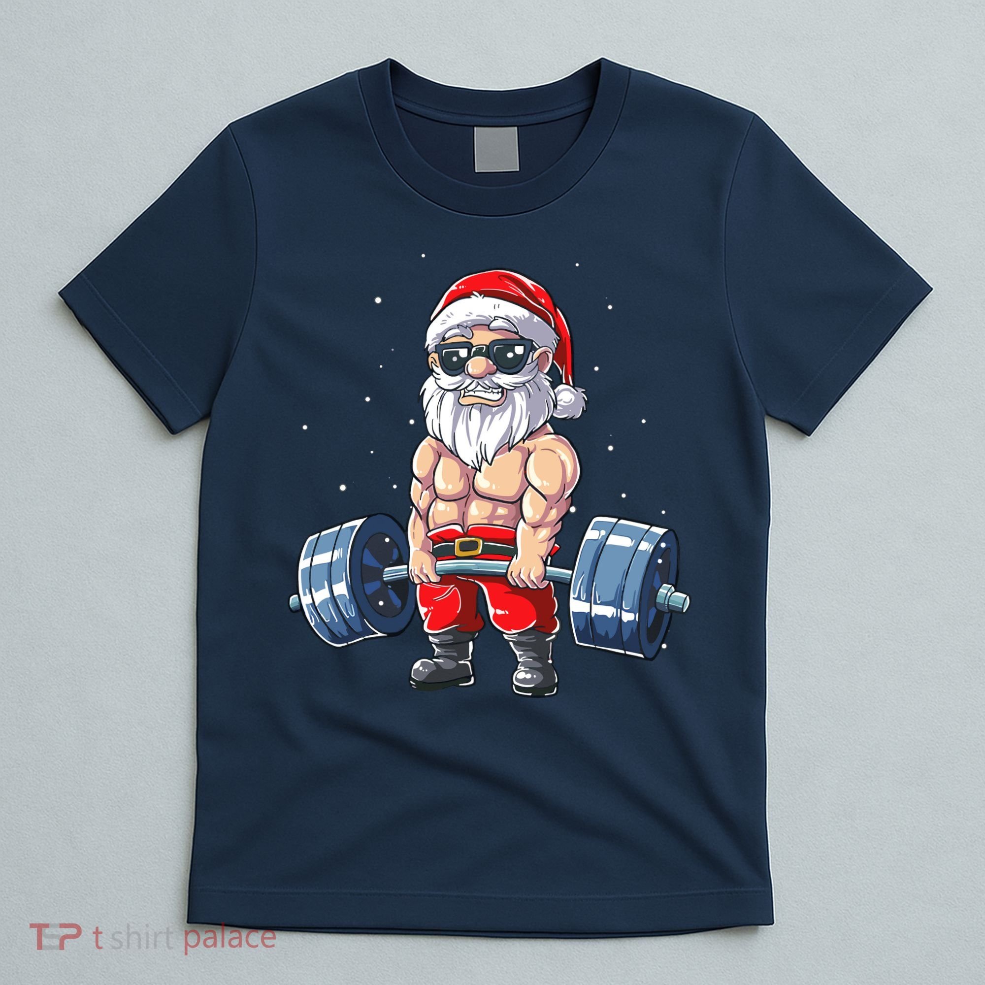 Weightlifting Santa Claus Christmas Fitness Gym T-Shirt