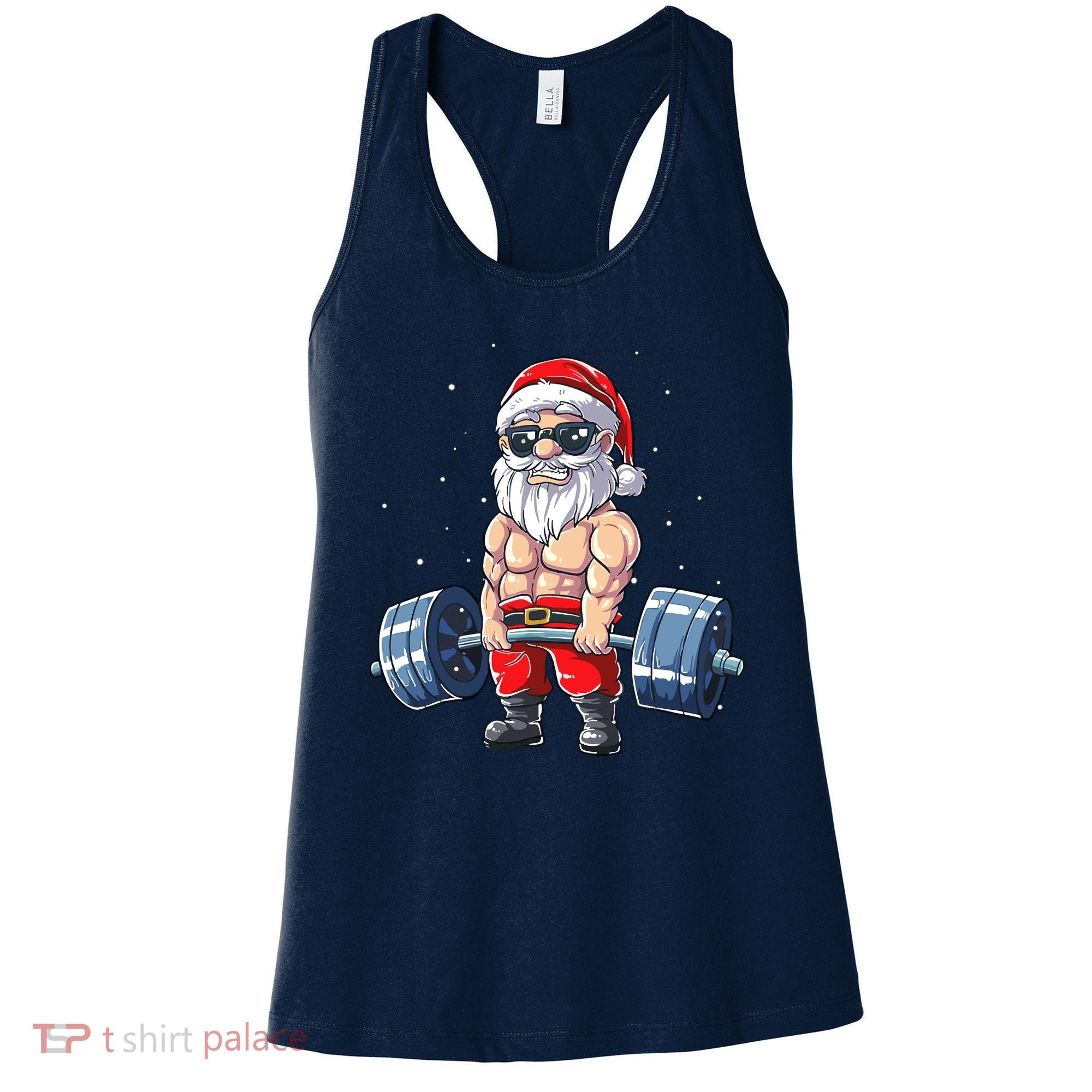 Weightlifting Santa Claus Christmas Fitness Gym Women's Tank Top