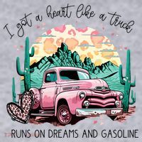 Western Sunset Cow I Got A Heart Like A Truck Women's Sweatshirt thumb 2
