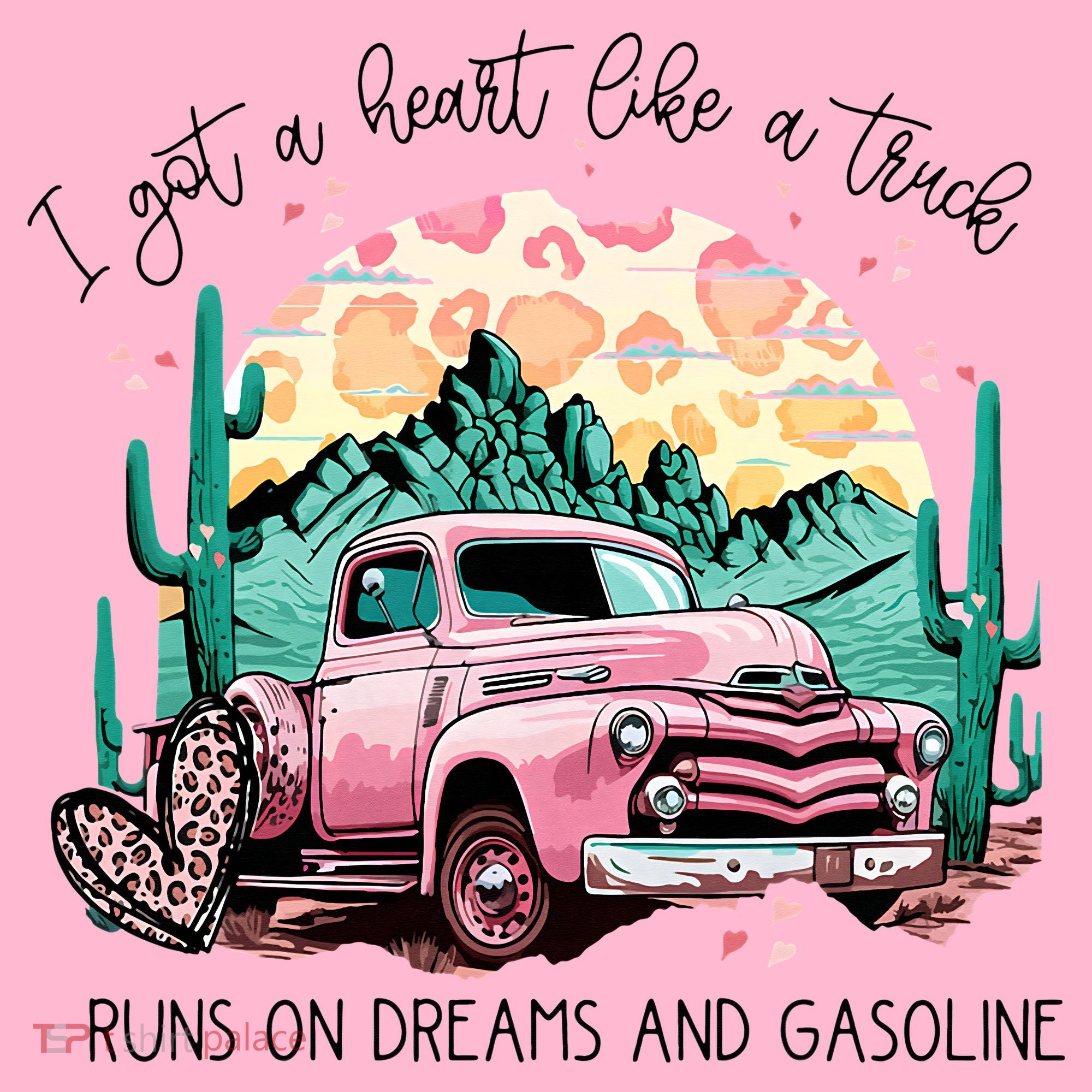 Western Sunset Cow I Got A Heart Like A Truck Coaster