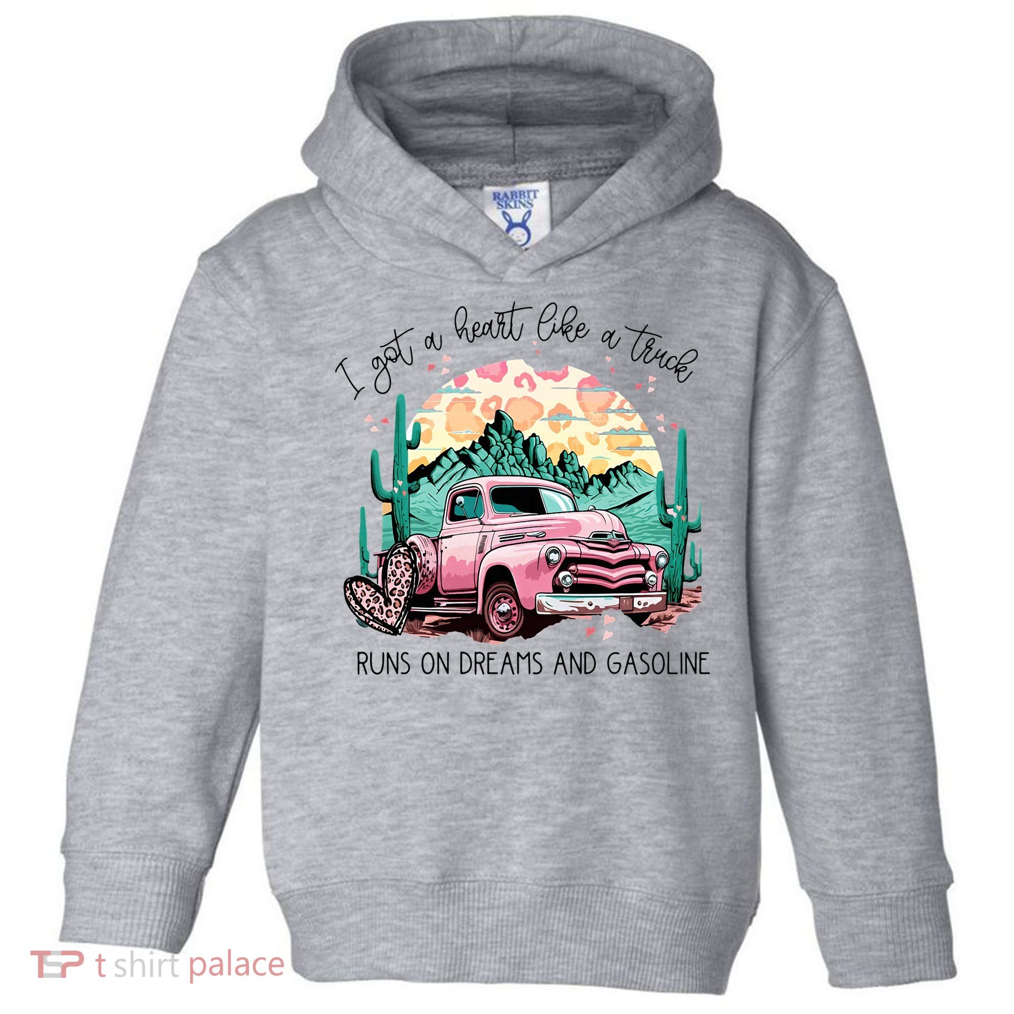 Western Sunset Cow I Got A Heart Like A Truck Toddler Hoodie