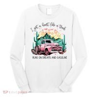 Western Sunset Cow I Got A Heart Like A Truck Long Sleeve Shirt thumb 0