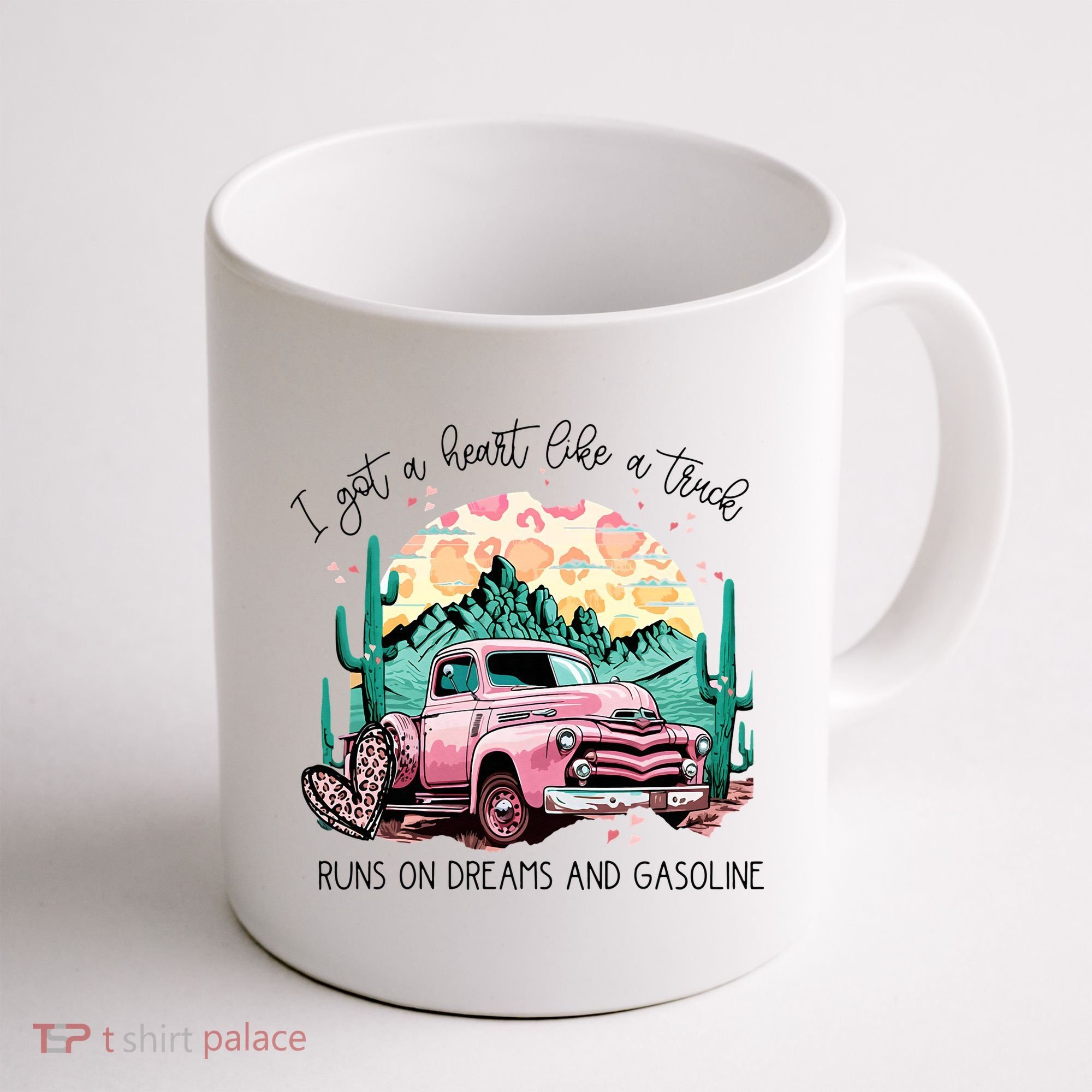 Western Sunset Cow I Got A Heart Like A Truck Coffee Mug
