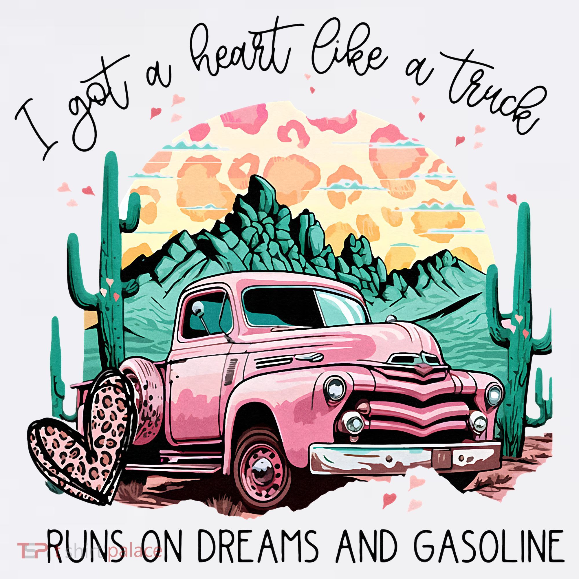 Western Sunset Cow I Got A Heart Like A Truck Mousepad