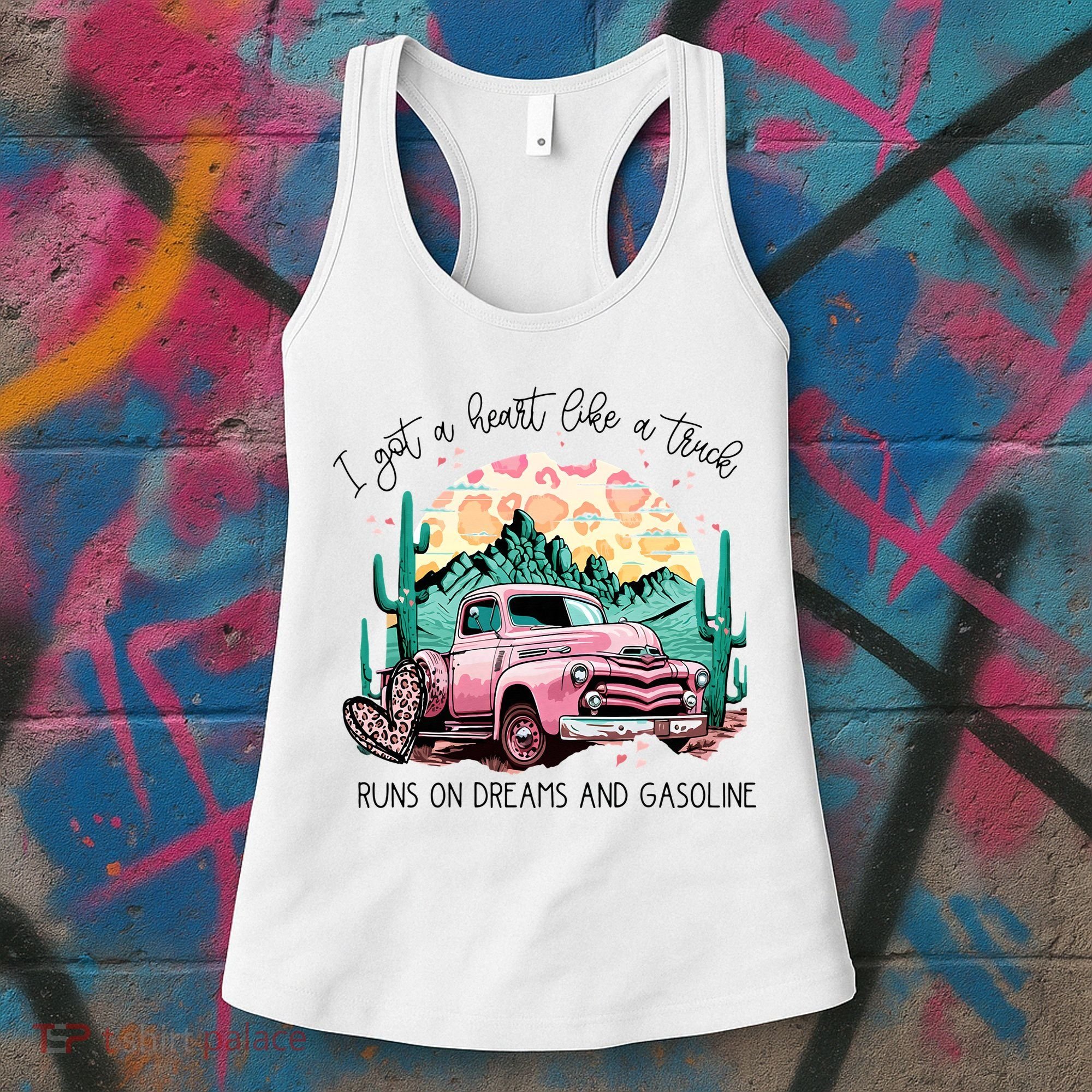 Western Sunset Cow I Got A Heart Like A Truck Women's Tank Top