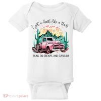 Western Sunset Cow I Got A Heart Like A Truck Baby Bodysuit thumb 0