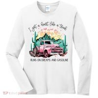 Western Sunset Cow I Got A Heart Like A Truck Women's Long Sleeve Shirt thumb 0