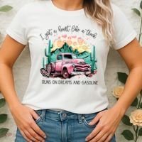 Western Sunset Cow I Got A Heart Like A Truck Women's T-Shirt thumb 2