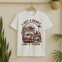 Western Sunset Cowgirl I Got A Heart Like A Truck T-Shirt thumb 2