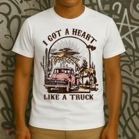 Western Sunset Cowgirl I Got A Heart Like A Truck T-Shirt thumb 3