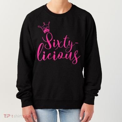 Wo Sixty-licious Crown Queen 60th Birthday Pink Sixtylicious V-Neck Women's Sweatshirt