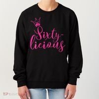 Wo Sixty-licious Crown Queen 60th Birthday Pink Sixtylicious V-Neck Women's Sweatshirt thumb 0