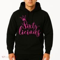 Wo Sixty-licious Crown Queen 60th Birthday Pink Sixtylicious V-Neck Hoodie thumb 2