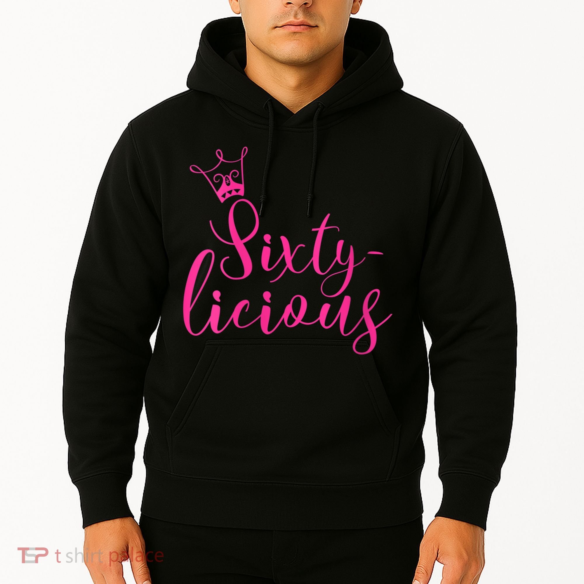 Wo Sixty-licious Crown Queen 60th Birthday Pink Sixtylicious V-Neck Hoodie