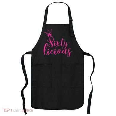 Wo Sixty-licious Crown Queen 60th Birthday Pink Sixtylicious V-Neck Apron