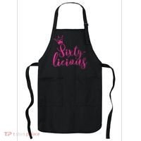 Wo Sixty-licious Crown Queen 60th Birthday Pink Sixtylicious V-Neck Apron thumb 0