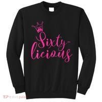 Wo Sixty-licious Crown Queen 60th Birthday Pink Sixtylicious V-Neck Sweatshirt thumb 0