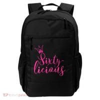 Wo Sixty-licious Crown Queen 60th Birthday Pink Sixtylicious V-Neck Backpack thumb 0